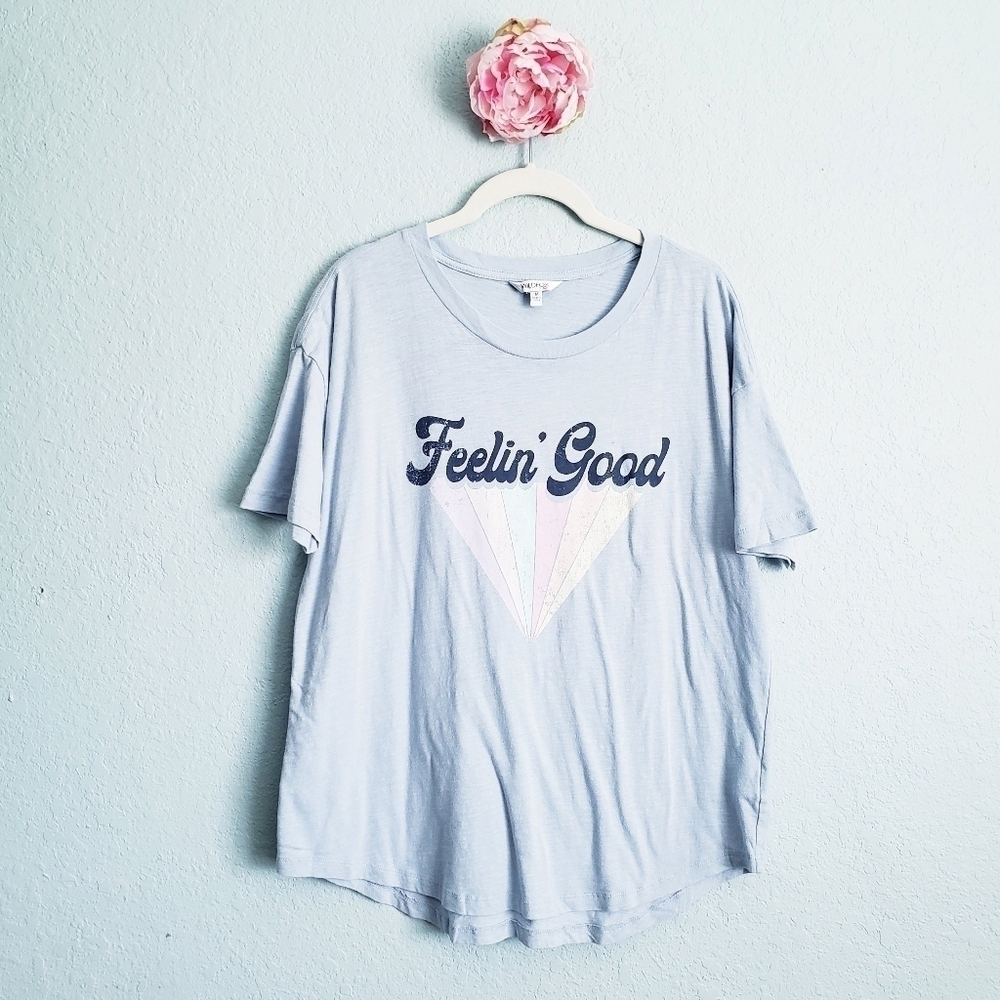 Wildfox Feel Good Blue Short Sleeve Tee